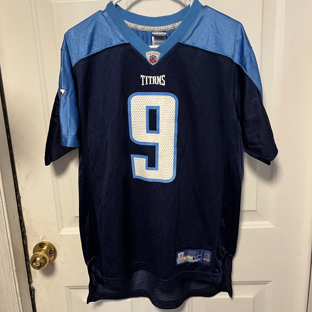 Reebok NFL Navy and Light Blue Tennessee Titans McNair Football Jersey XL